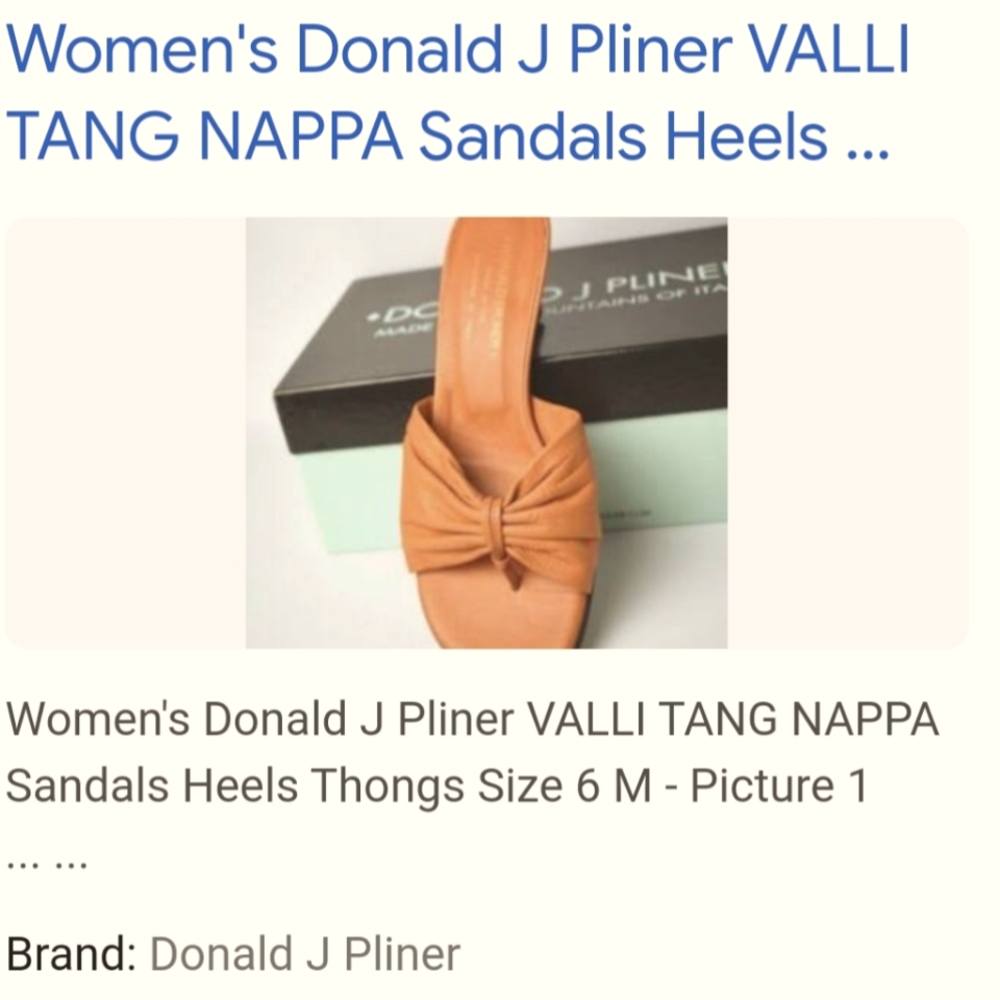 Donald Pliner Valli Tang leather kitten heel thong sandal 6.5m